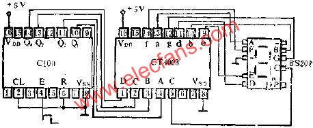 CT4003七段字形译码器的应用线路图