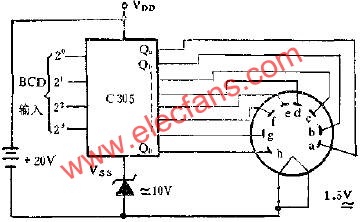 C305八段字形译码器的应用电路图