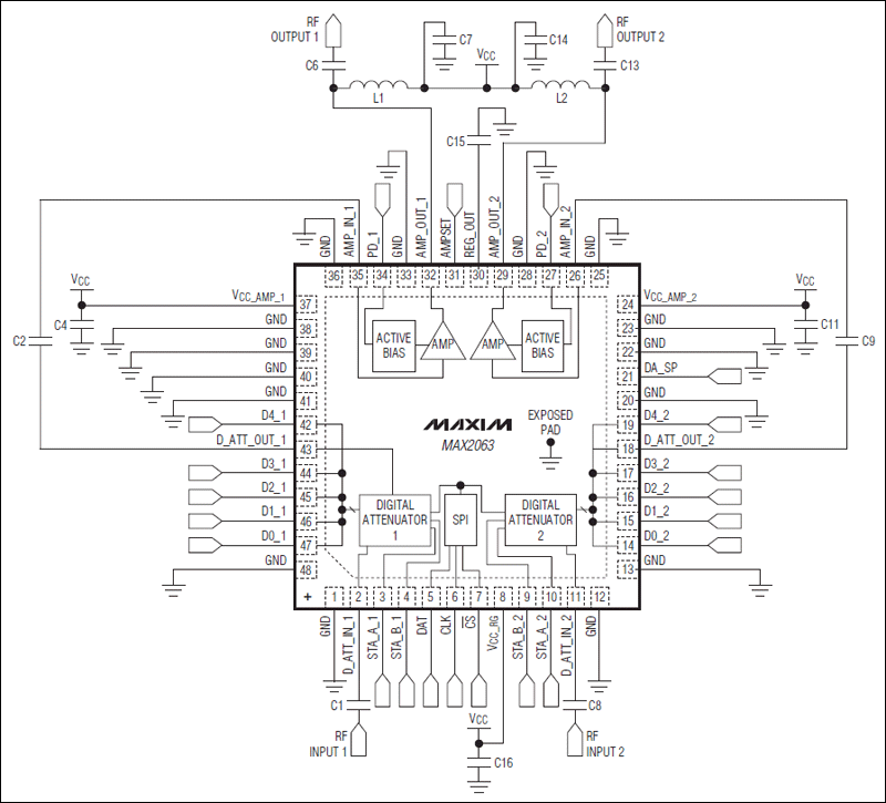 MAX2063典型应用电路