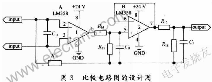 基于LM358放大器的比较电路图