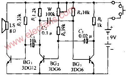 简单的电子门铃电路图