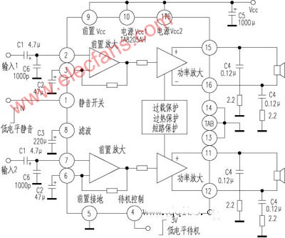 TA8205AH在车载功放中的应用