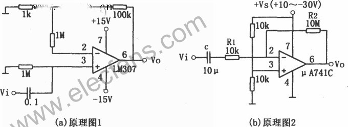 LM307与μA741设计的音频放大电路