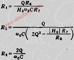MFB带阻滤波器电路参数与设计步骤