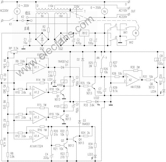 大地牌TJ30型3KW交流稳压器工作原理