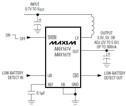 MAX1674, MAX1675, MAX1676应用电路