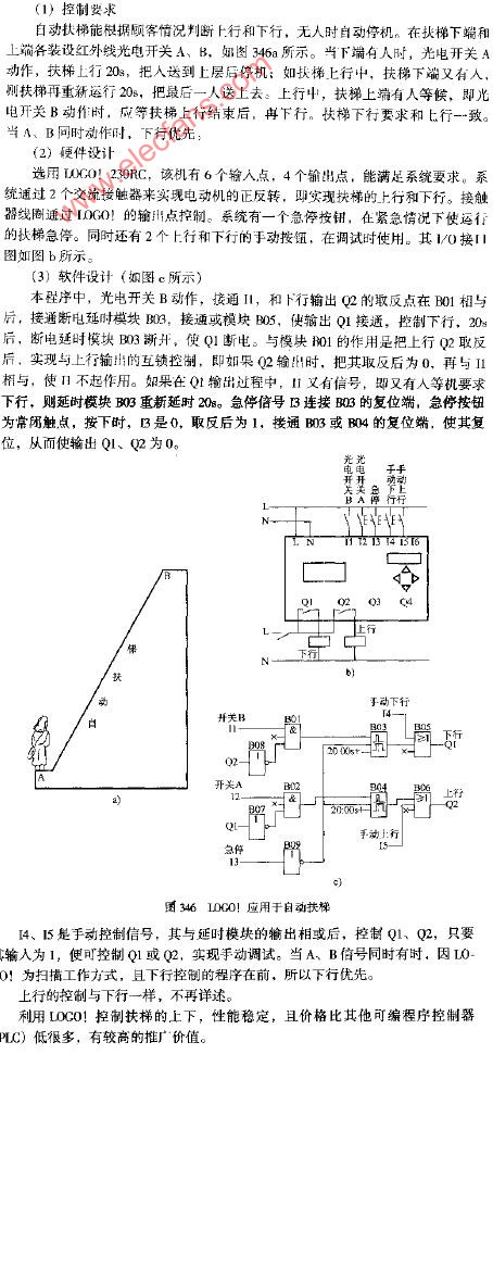 LOGO！应用于自动扶梯电路图