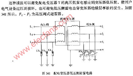 配电变压器低压侧防雷电路图