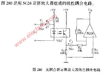 光耦合器运算放大器线性耦合电路图