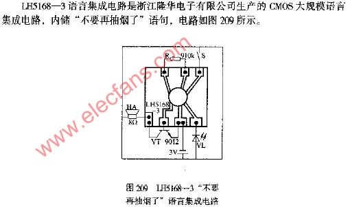 LH5168-3“不要再抽烟了”语言集成电路图