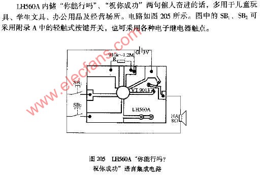 LH560A“你能行吗？祝你成功”语言集成电路图