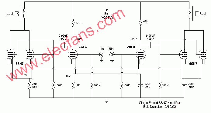 6SN7 PSE 2AF4胆机电路原理图