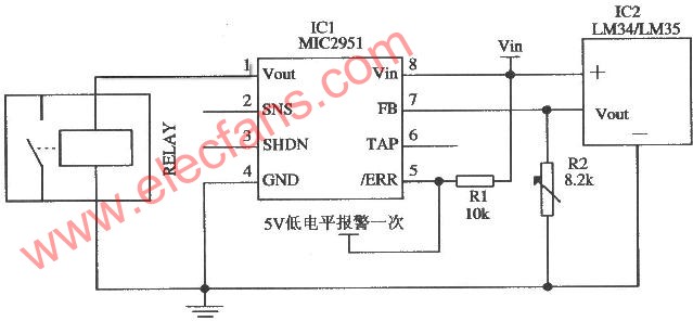 MIC2951组成的过热保护系统电路