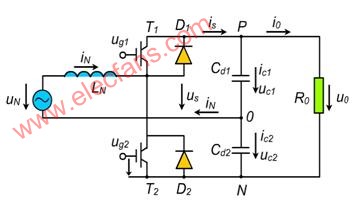 电压型单相半桥式整流电路