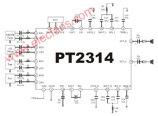 pt2314应用电路