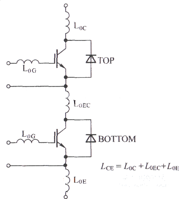 两单元IGBT模块的寄生电感电路