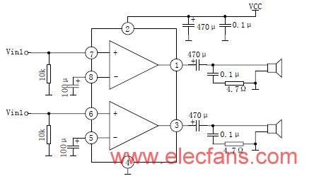 YD2822立体声应用线路