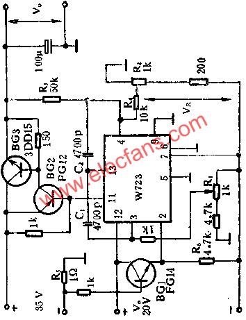 可调电压,电流应用线路图  www.elecfans.com