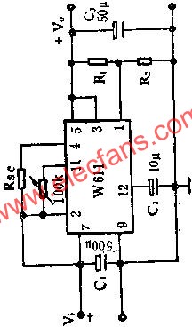 W611正电压输出应用线路图  www.elecfans.com