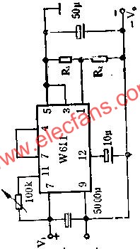 W611做负电源应用线路图  www.elecfans.com