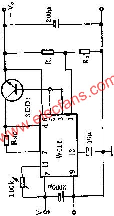 W611扩大电流的应用线路图  www.elecfans.com