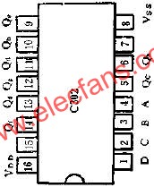 C302八段字形译码器的外引线和功用线路图  www.elecfans.com