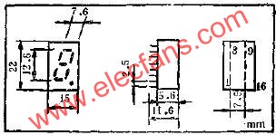 CL102十进显示器的结构尺寸电路图  www.elecfans.com