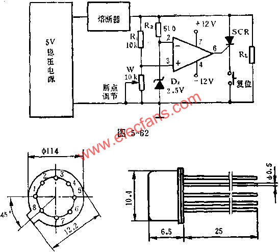 快速过压保护器电路图  www.elecfans.com