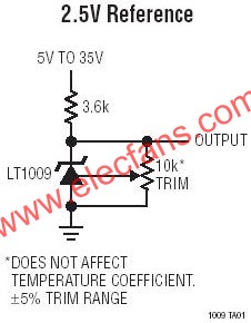 LT1009典型应用<a href=http://www.diangongwu.com/zhishi/dianlutu/ target=_blank class=infotextkey>电路图</a>  www.elecfans.com