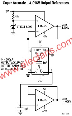 LT1634典型应用<a href=http://www.diangongwu.com/zhishi/dianlutu/ target=_blank class=infotextkey>电路图</a>  www.elecfans.com