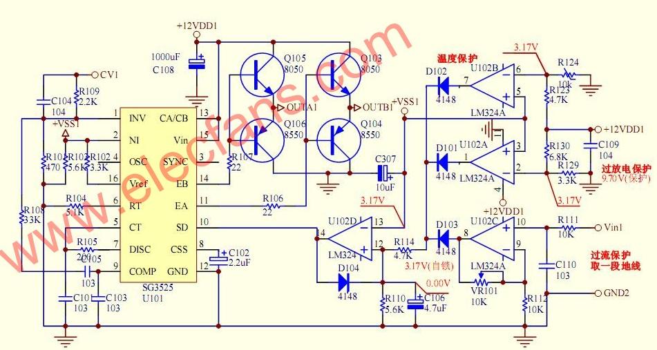 sg3525应用电路 文章来源:http://www.elecfans.com