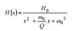 用ωo 和Q改写传递函数H（s）