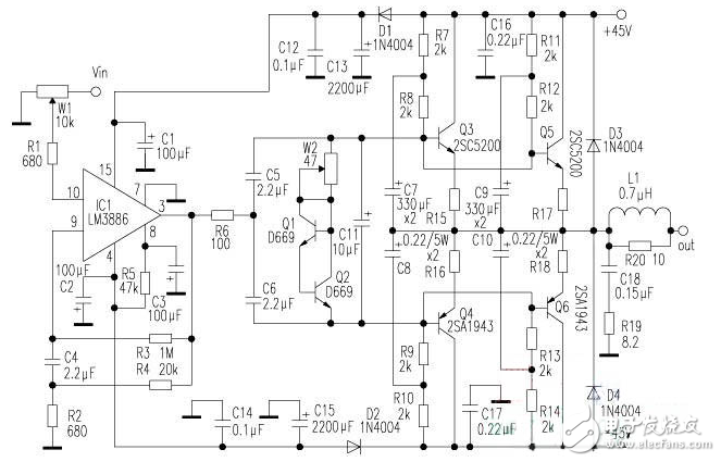 lm3886介绍_lm3886功放电路图分享