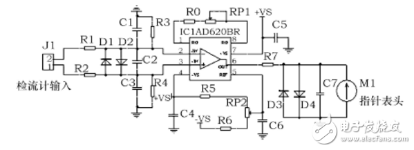 基于仪表放大器AD620的指针检流计