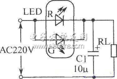 LED半波整流电路图