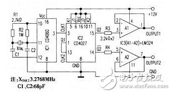 cd4027应用电路图汇总（继电器/音频信号/CD4047/CD4060）