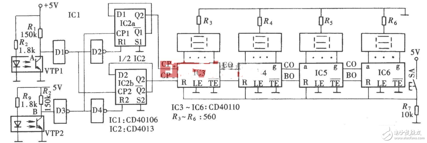 cd40110计数器电路图大全（七款cd40110计数器电路设计原理图详解）