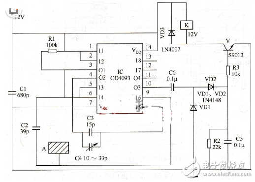 cd4093应用开关电路图大全（感应式控制开关电路/脉冲发生器/密码锁）