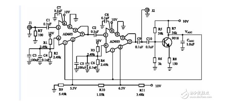 ad603应用电路图大全（ad603检测电路/放大电路/AGC电路）