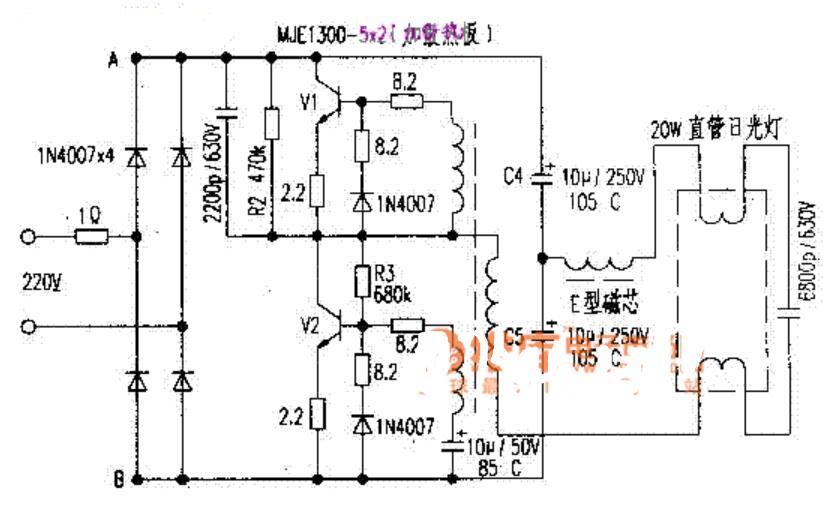 电子荧光灯的照明电路图