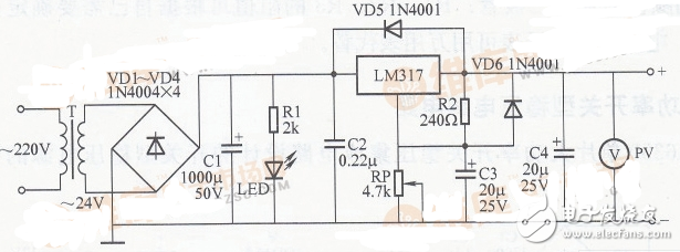 可调数字电压表电路图大全（四款模拟电路设计原理图详解）