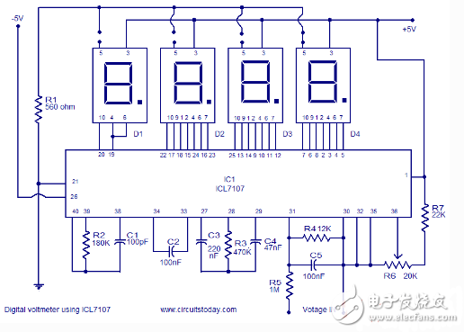简易数字电压表电路图大全（六款模拟电路设计原理图详解）