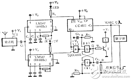 由锁相环LM567构成的校时电路