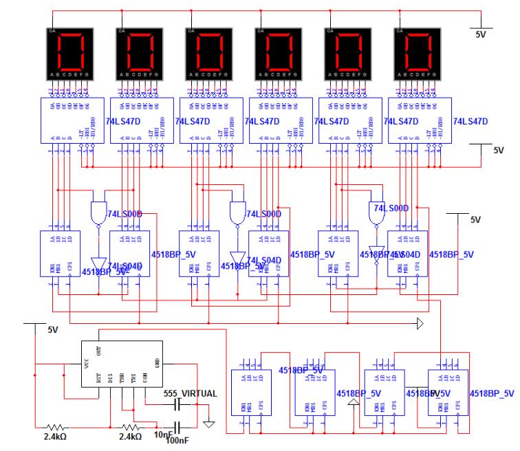 CD4518组成的数字钟电路（cd4518引脚图及功能表与工作原理）