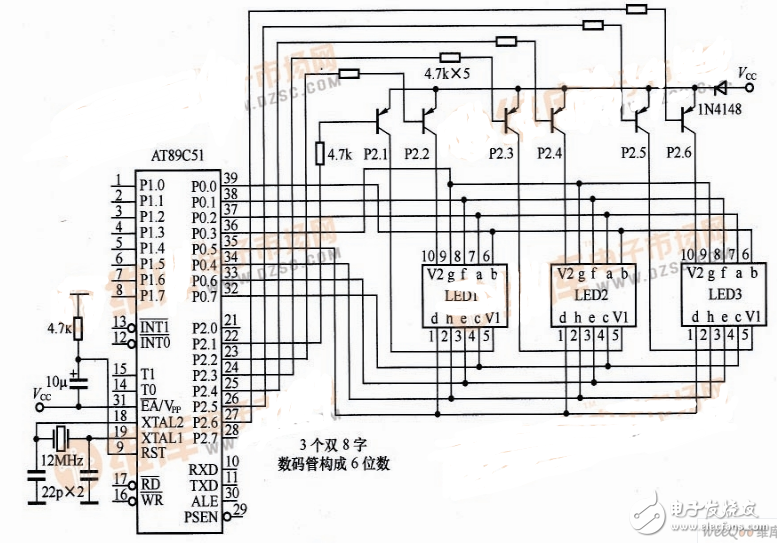 常用led数码管驱动电路图大全（TM1650/CD4511/MC33993）