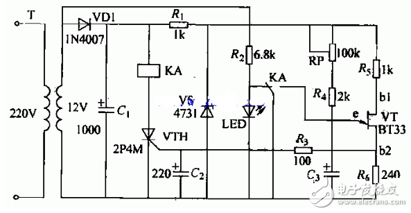 典型继电器电路图大全（稳压电源/无电感式模拟继电器/晶体管）