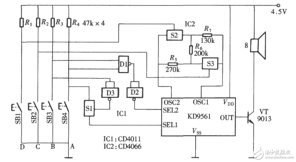 cd4011应用电路汇总（延时/定时/开关/脉冲倍频器）
