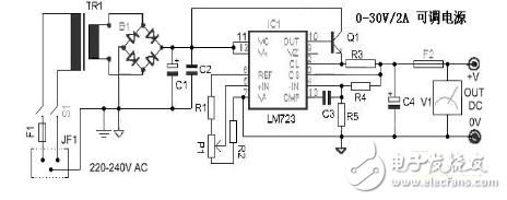 0到60v可调电源电路（稳压电源/LM723稳压器可调电源电路详解）