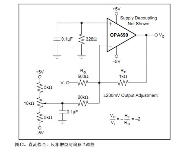 opa690应用电路图大全（六款放大电路/电源滤波/直流耦合电路）