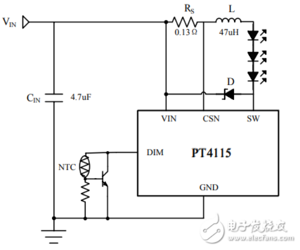 pt4115典型应用电路图汇总（调光电路/驱动电路）